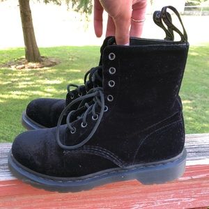 RARE Dr Martens Page ZE YOU VELVET black boot